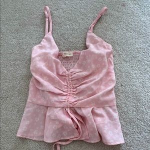 Light pink flowered summer tank